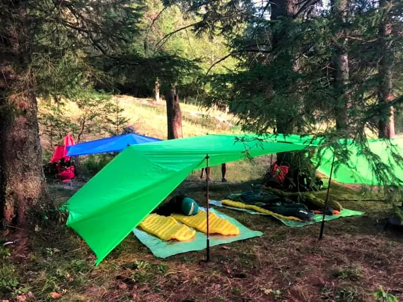 Bivouac under tarp