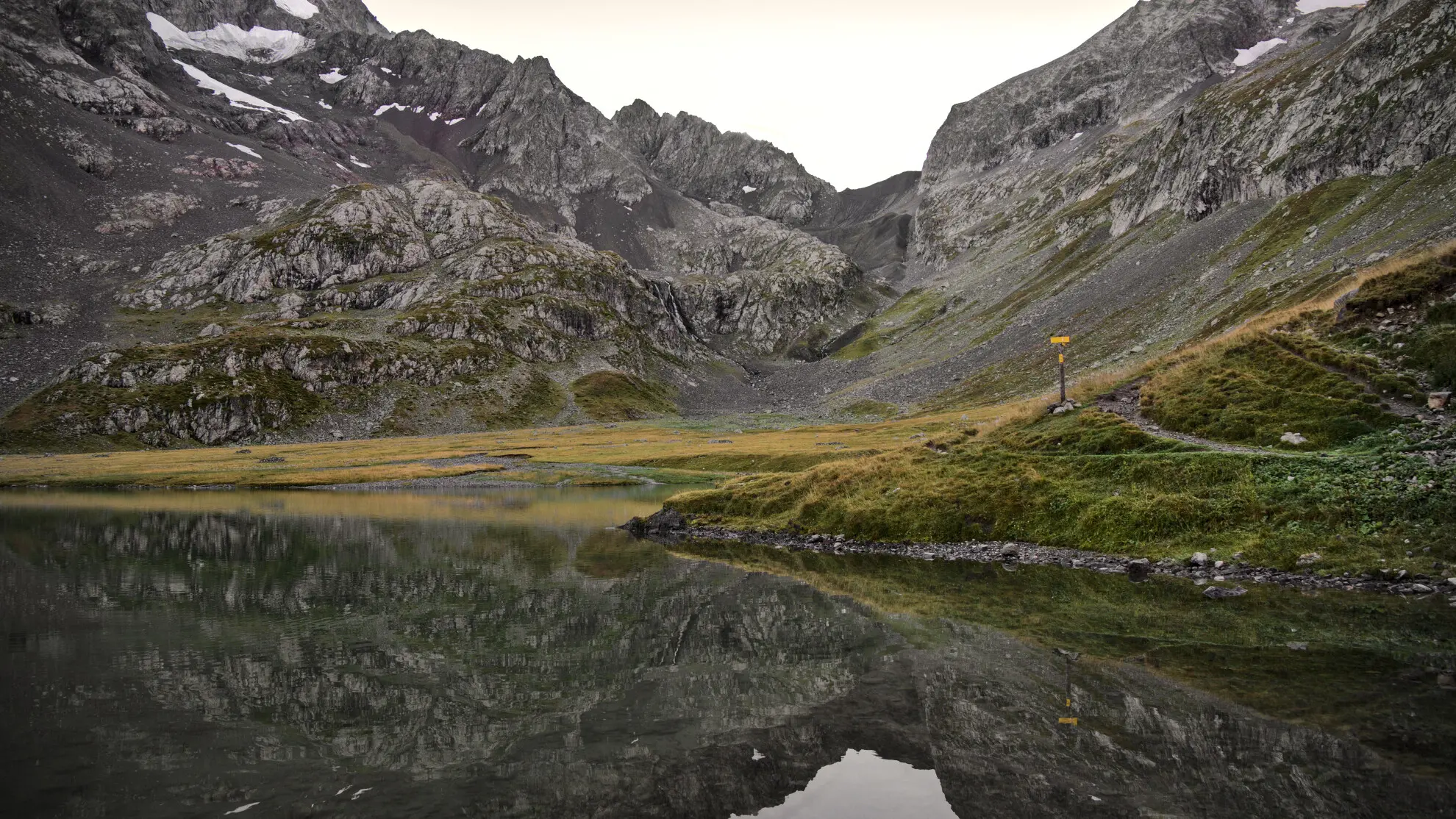 Reflections in Lac de la Muzelle, autumnal light