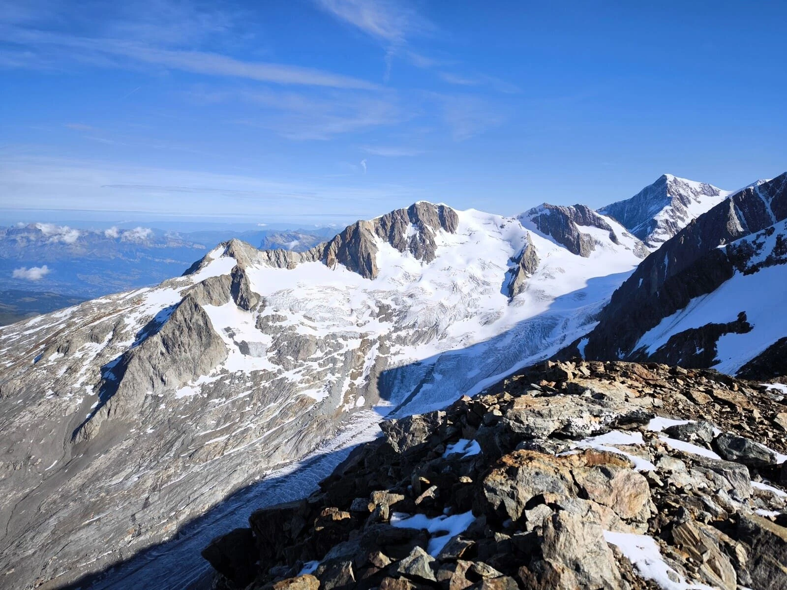 Refuge Robert Blanc at the foot of the Aiguille des Glaciers