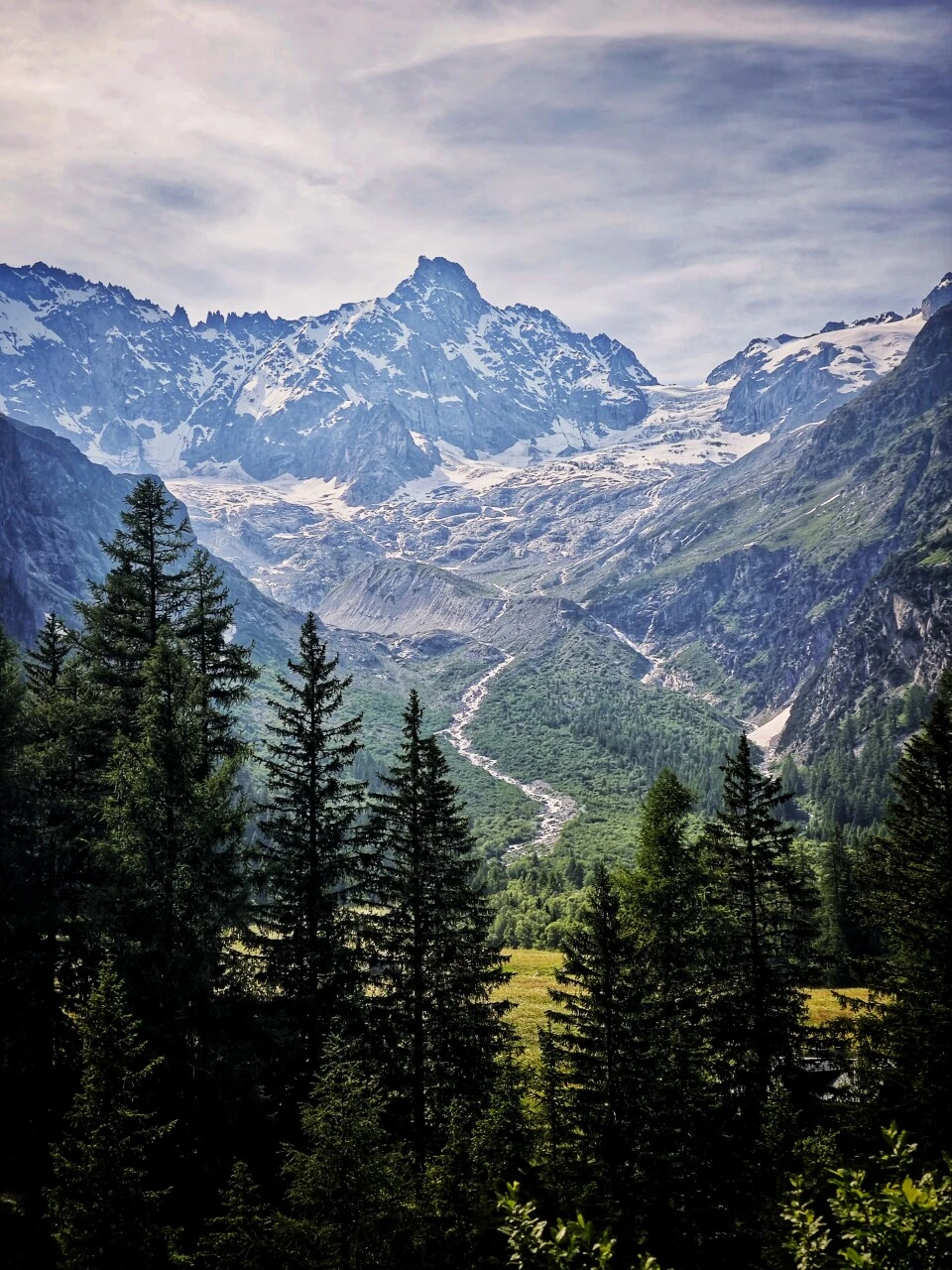 La Fouly beneath the glaciers, end of TMB Stage 6